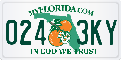 FL license plate 0243KY