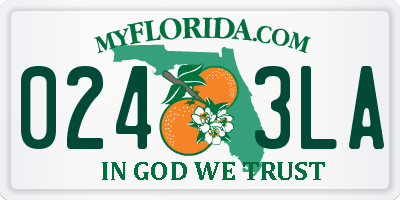 FL license plate 0243LA