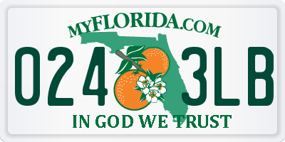 FL license plate 0243LB