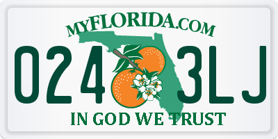 FL license plate 0243LJ