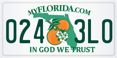 FL license plate 0243LO