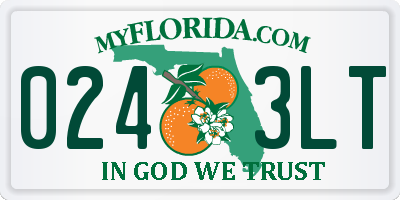 FL license plate 0243LT