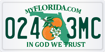 FL license plate 0243MC