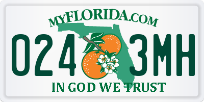FL license plate 0243MH