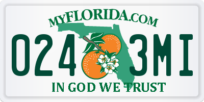 FL license plate 0243MI