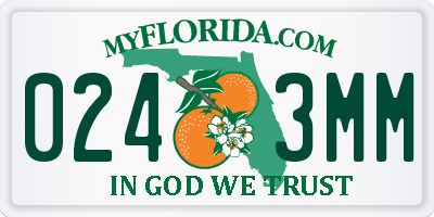 FL license plate 0243MM