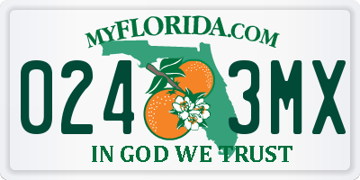 FL license plate 0243MX