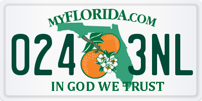 FL license plate 0243NL