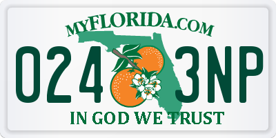FL license plate 0243NP