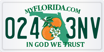 FL license plate 0243NV