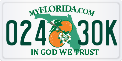 FL license plate 0243OK