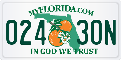 FL license plate 0243ON