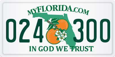 FL license plate 0243OO