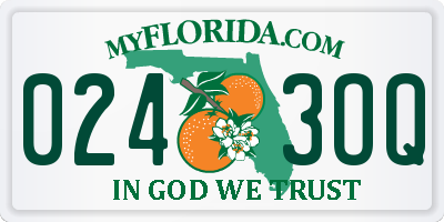FL license plate 0243OQ