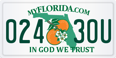 FL license plate 0243OU