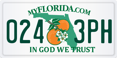 FL license plate 0243PH