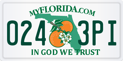 FL license plate 0243PI