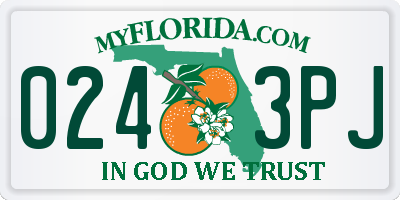 FL license plate 0243PJ
