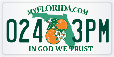 FL license plate 0243PM