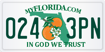 FL license plate 0243PN
