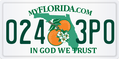 FL license plate 0243PO