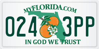 FL license plate 0243PP
