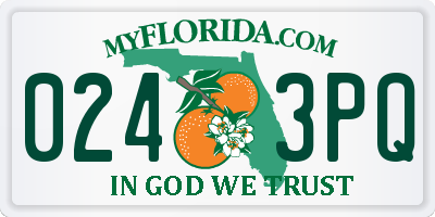 FL license plate 0243PQ
