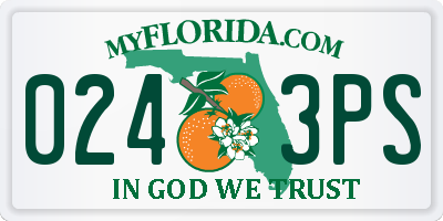 FL license plate 0243PS