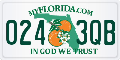 FL license plate 0243QB
