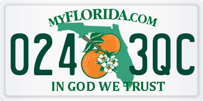 FL license plate 0243QC