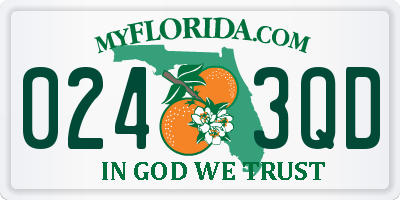 FL license plate 0243QD