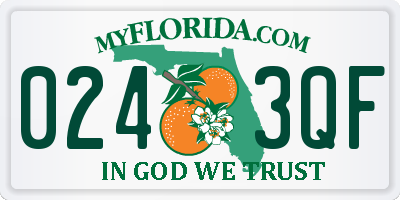 FL license plate 0243QF
