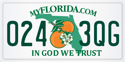 FL license plate 0243QG