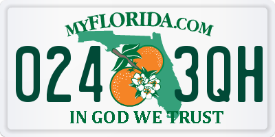 FL license plate 0243QH