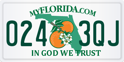 FL license plate 0243QJ