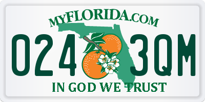 FL license plate 0243QM