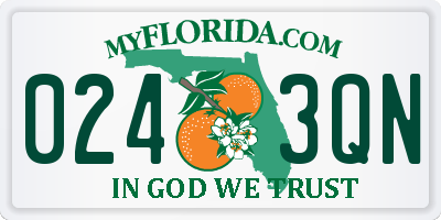FL license plate 0243QN