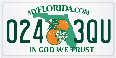 FL license plate 0243QU