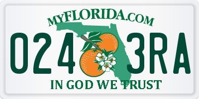 FL license plate 0243RA