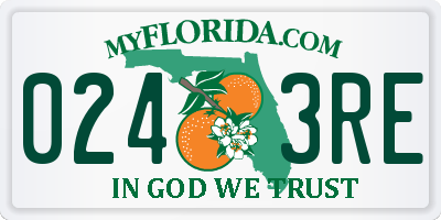 FL license plate 0243RE