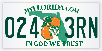 FL license plate 0243RN