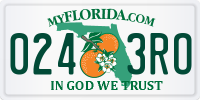 FL license plate 0243RO