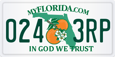 FL license plate 0243RP