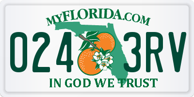 FL license plate 0243RV