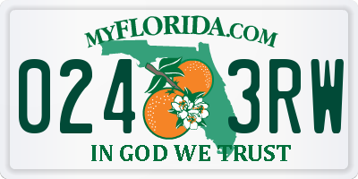 FL license plate 0243RW