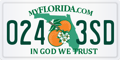 FL license plate 0243SD
