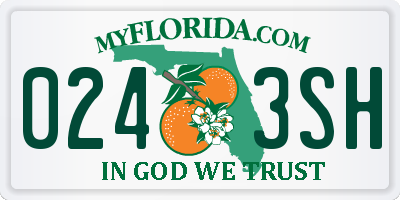 FL license plate 0243SH
