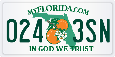 FL license plate 0243SN