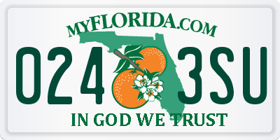 FL license plate 0243SU