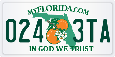 FL license plate 0243TA